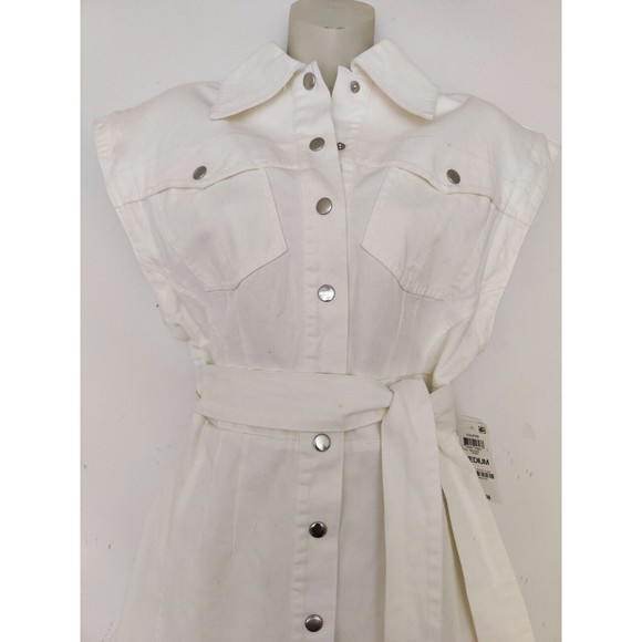Culpos x INC International Concepts Jean Dress Mini White NWT SZ MED MSRP $120 - Picture 2 of 11